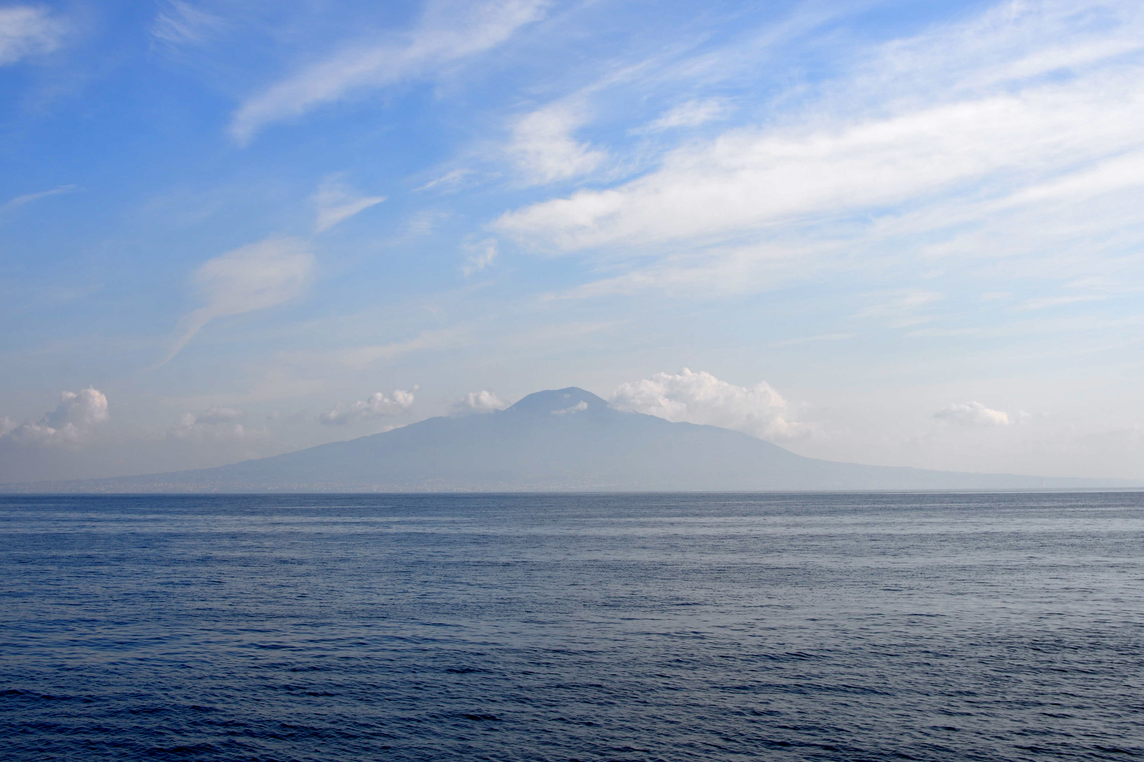 Ocean with mountain in the distance