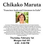 Chikako Maruta "Francisco Ayala and Literature in Exile" flyer